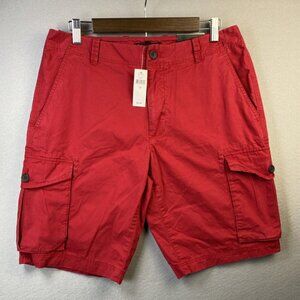 NEW Banana Republic Chino Shorts Mens 32 Ruby Red Cargo Pockets‎ 10" NWT $55